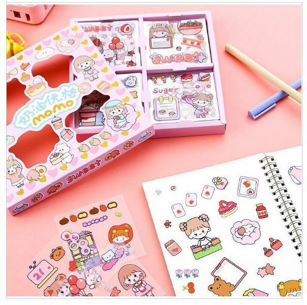 熱賣100張不重覆透明PET防水貼紙套裝（奶油優格）