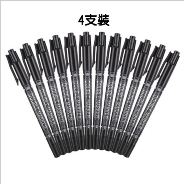 Hot Selling (Pack of 4) Marker Oil-Based Box-Tip Pen Morning Light Ultra-Fine Double-Tip Pen-Black MG-2130