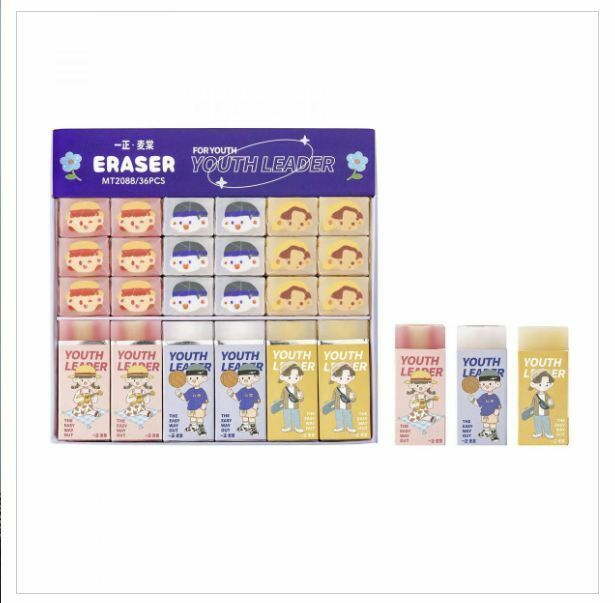 Hot Selling Creative Cartoon Sandwich Eraser Stationery Rubber (Third Pack for Teenagers) 52*22*17mm