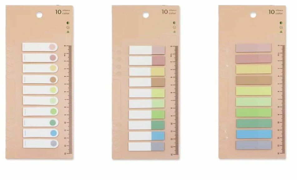 熱賣Sticky notes Post it note 便條紙 書籤紙 旗仔, 3種圖案, 100張/包, 3包,  共 600張