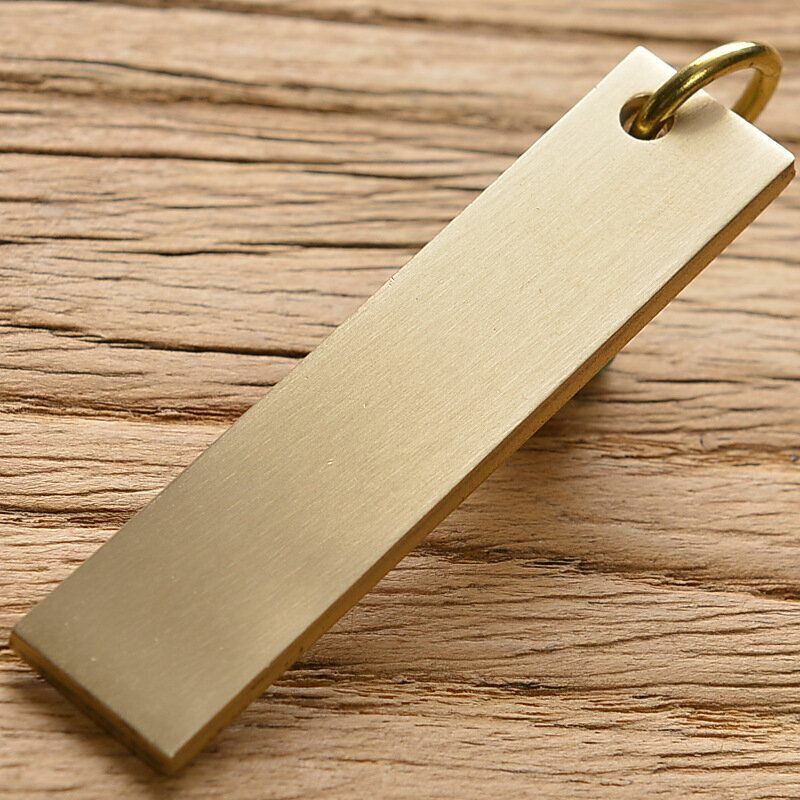 Hot selling brass metal ruler student stationery brass keychain pendant number plate