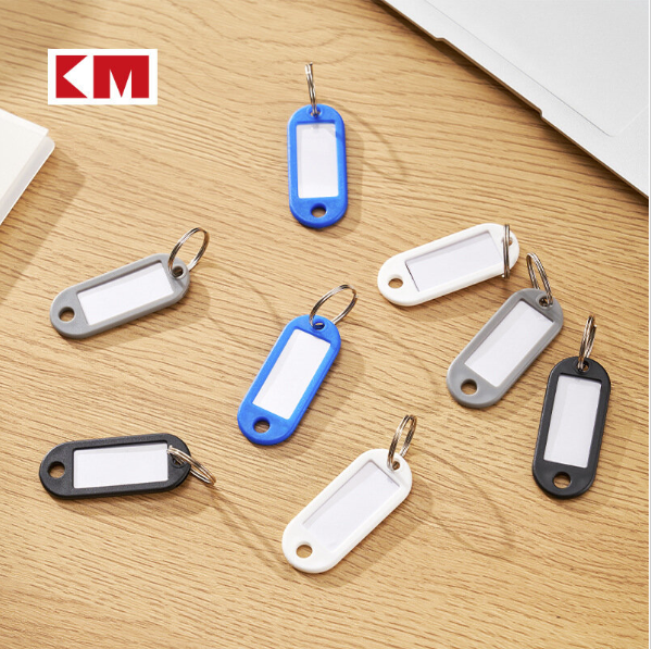 Hot selling KM 596 key tag silicone keychain sign key ring key ring can be marked dormitory management office classification key tag (8 pieces) *In addition to the color in the picture, there are also colored key tags, shipped randomly