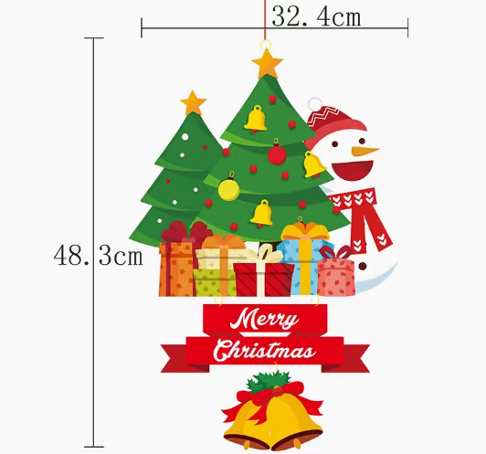 熱賣(2個裝)聖誕節場景佈置掛飾(聖誕掛牌C款)(尺寸:48.3*32.4CM)