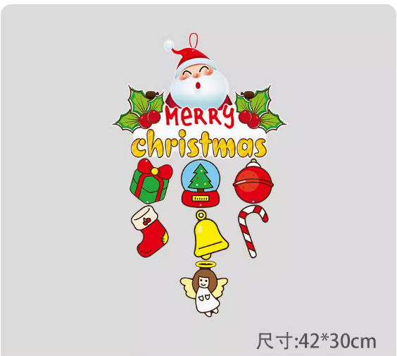 熱賣(2個裝)聖誕節場景佈置掛飾(聖誕掛牌E款)(尺寸:42*30CM)