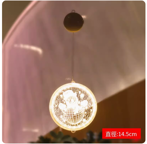 熱賣聖誕節裝飾品LED燈發光聖誕樹掛飾(A款聖誕雪人小號 附電池)(尺寸:直徑14.5CM)