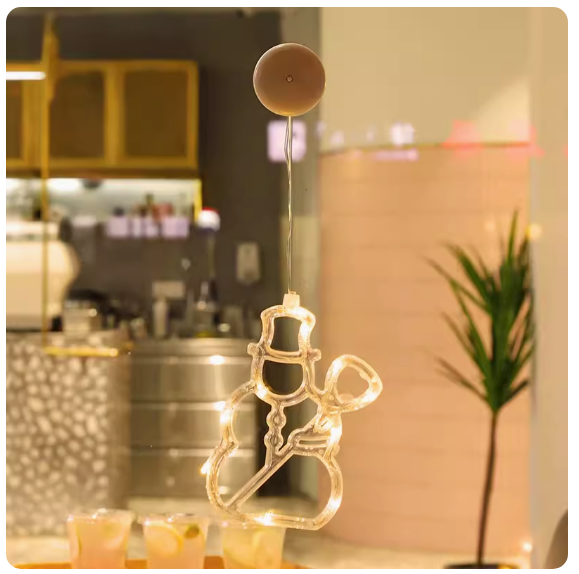 熱賣聖誕節場景佈置小掛燈(雪人 附三節電池)