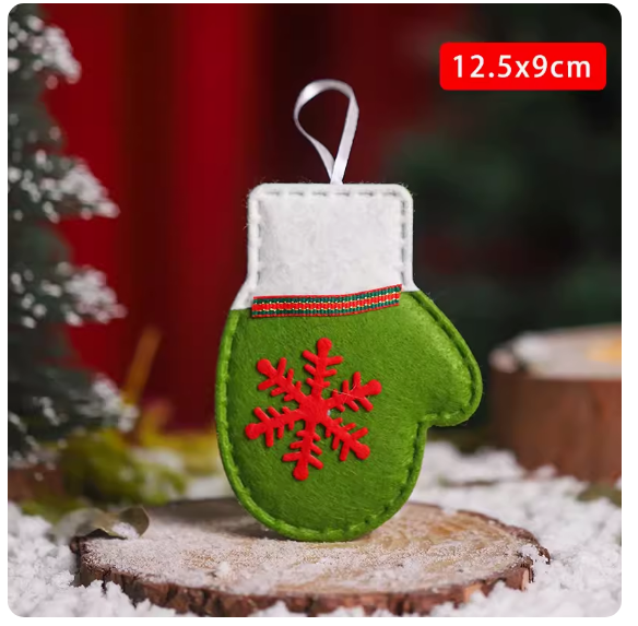 熱賣聖誕元素小掛飾(J款聖誕手套)(尺寸:12.5*9CM)