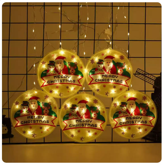 熱賣聖誕節裝飾掛燈(聖誕快樂A款)(尺寸:直徑約14CM)