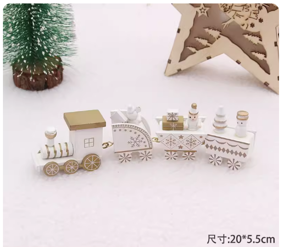 熱賣聖誕節裝飾擺飾(雪白四節聖誕小火車)(尺寸:20*5.5CM)