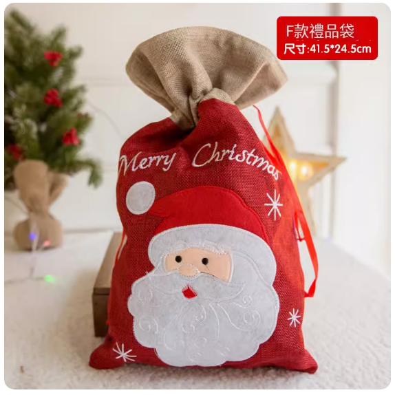 爆款聖誕布藝糖果袋(F款)(尺寸:41.5*24.5CM)