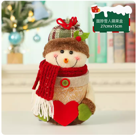 爆款聖誕糖果盒(圍脖聖誕雪人公仔)(尺寸:27*15CM)