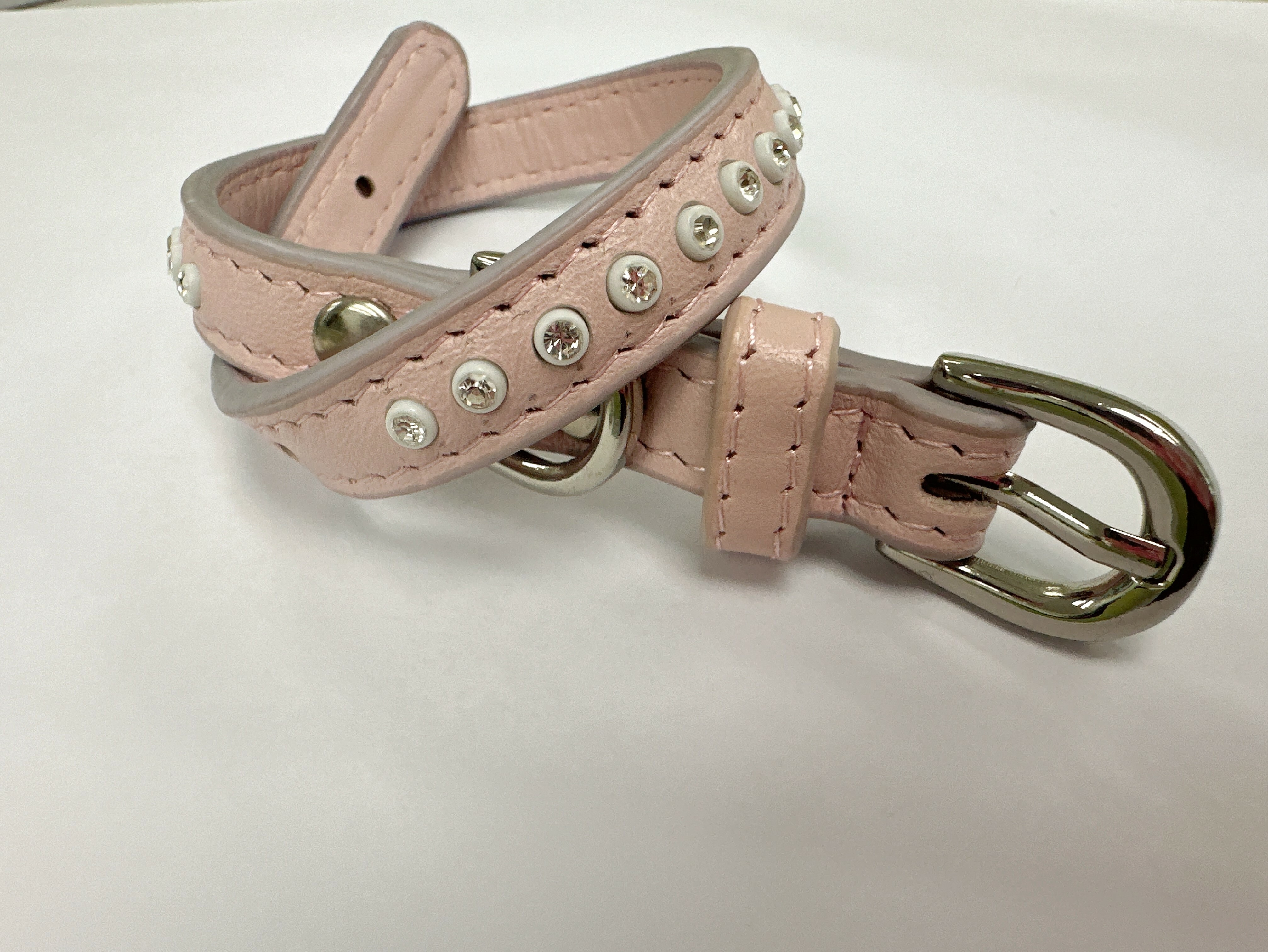 真皮狗頸圈(粉紅色)