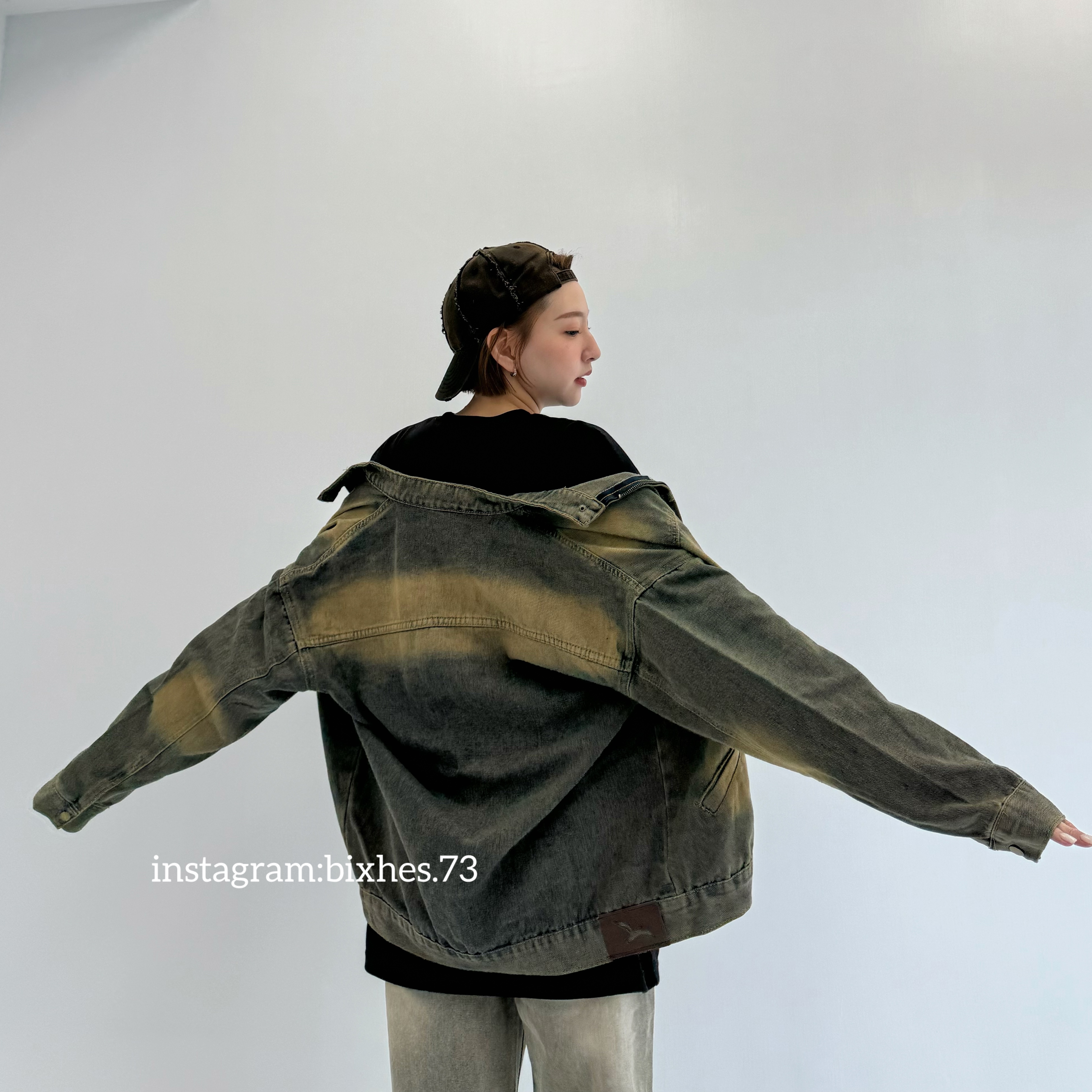 美式水洗刷色牛仔外套(F00043)