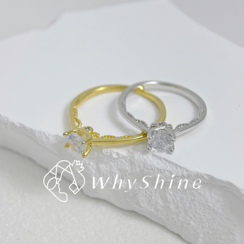 爪鑲單鑽高閃戒指