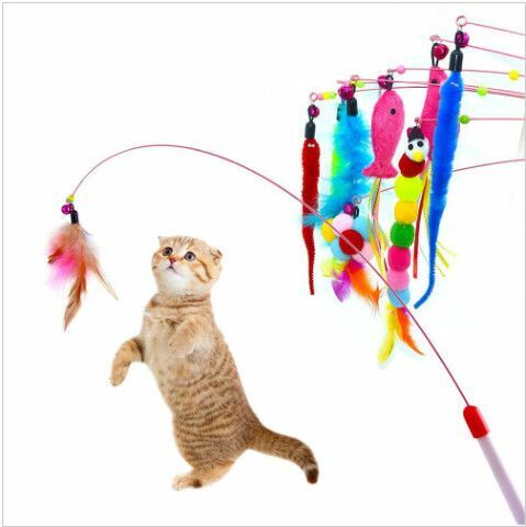 熱推【款色隨機】貓咪玩具 逗貓棒 | 飛翔鋼絲 | 貓玩具 釣貓棒 彈性逗貓棒
