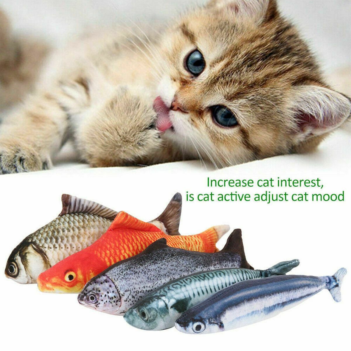 熱推20cm逗貓仿真魚  (款色隨機派送) 寵物貓玩具 貓咪玩具 內含貓草 貓草魚玩具 (貓奴必備）