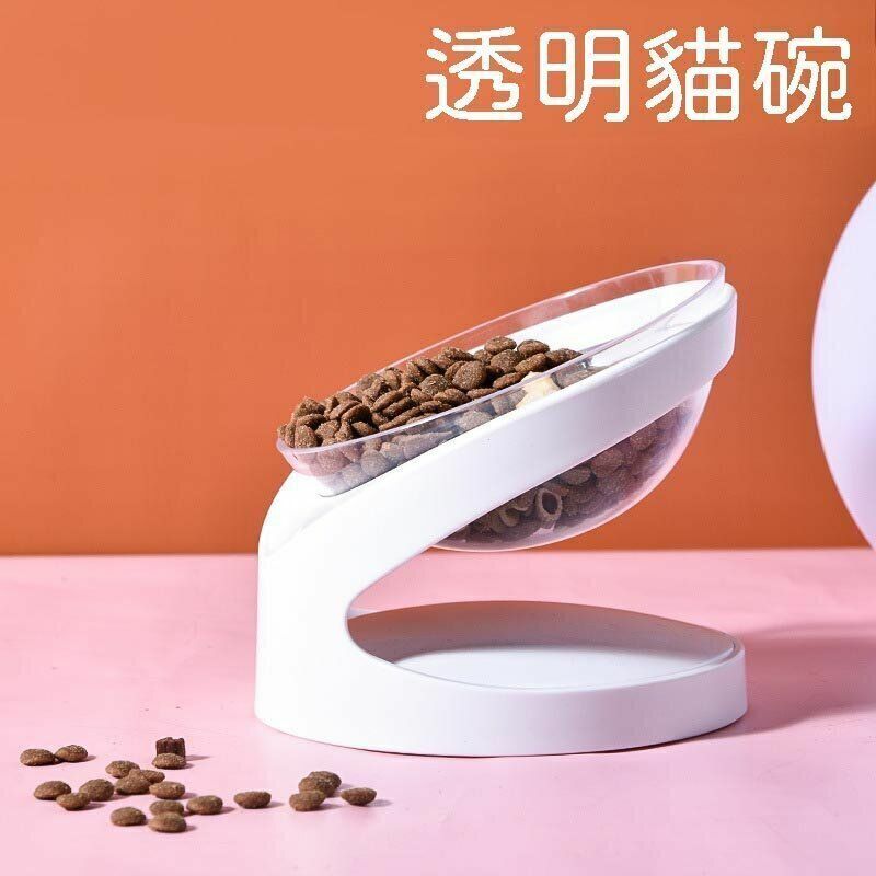 熱推透明貓碗單碗保護頸椎貓食盆狗碗寵物貓糧碗食碗貓咪寵物貓咪用品