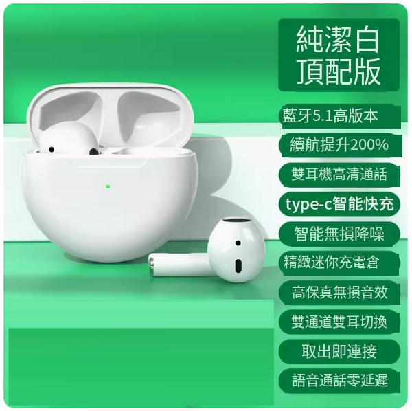 The hottest wireless Bluetooth headset ([Top version - White] Exclusive lossless sound quality + Bluetooth 5.1 + 200% battery life increase + instant connection after opening the cover)