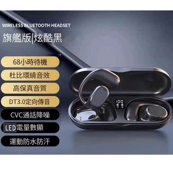The hottest wireless Bluetooth headset (top model black [superb spatial surround sound effect + lossless sound quality + super battery life])