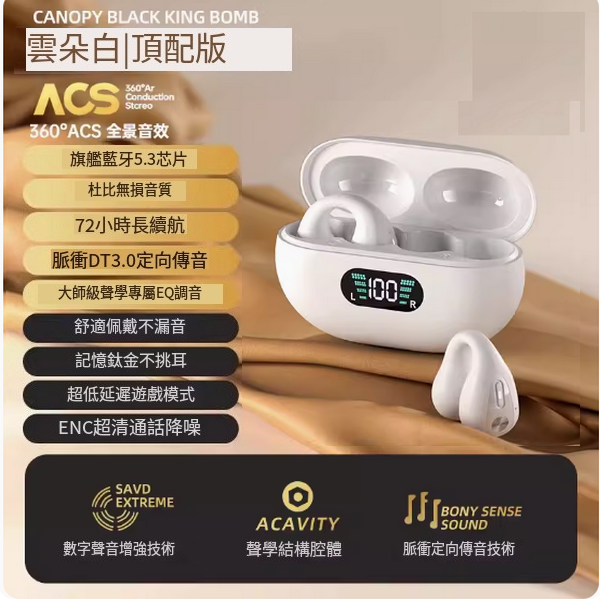 Popular wireless Bluetooth headset (Piano White [Official Supreme Edition] Imported 5.3 chip ★ 360° no sound leakage ★ HiFi ultra-clear sound quality ★ Super long battery life)