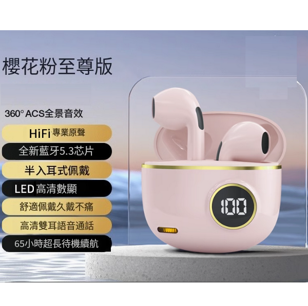 The hottest wireless Bluetooth headset (Sakura Pink [Top Edition] Intelligent Noise Cancellation★HIFI Professional Original Sound★Super Long Battery Life★Non-feeling Wear)