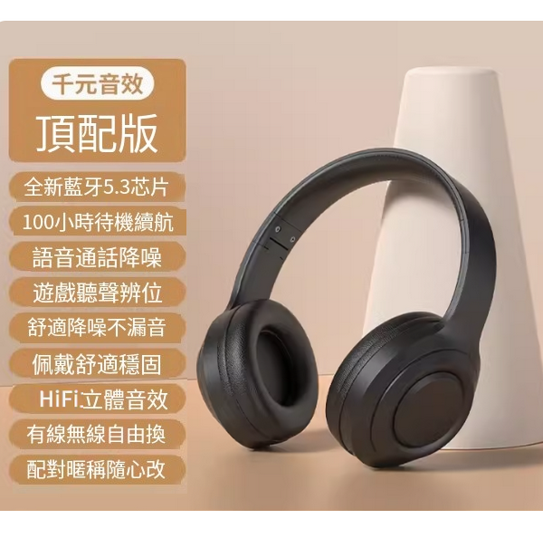 Popular head-mounted Bluetooth headset (black [official top version] 360° surround sound ☆ listening position ☆ high-definition voice)