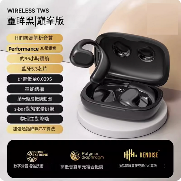 Popular wireless Bluetooth headset (Lingxi Black [Peak Edition] ACS Surround Panoramic Sound ◆ Comfortable and no sound leakage ◆ 96 hours standby ◆ Dual-pass noise reduction)