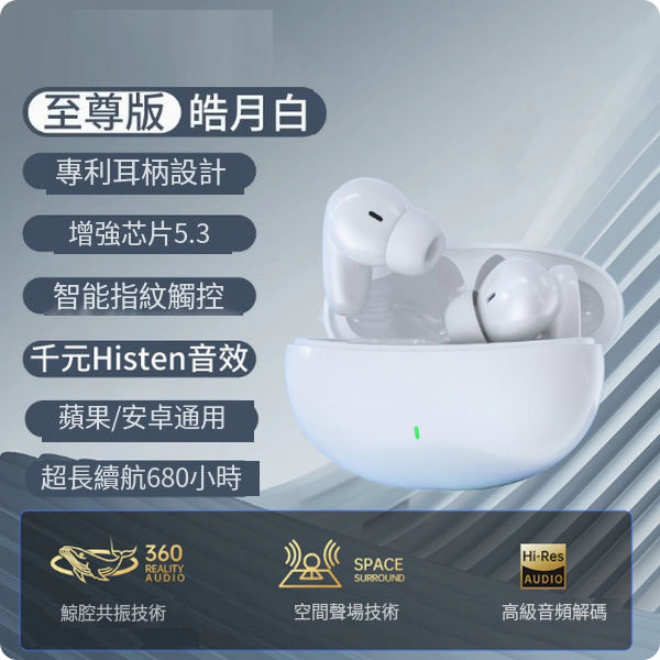 The hottest wireless Bluetooth headset (Extreme Edition Haoyue White [Thousand Yuan Histen Sound Effect ★ Battery Life Increased by 300% ★ Deep Noise Cancellation ★ No Feeling to Wear])