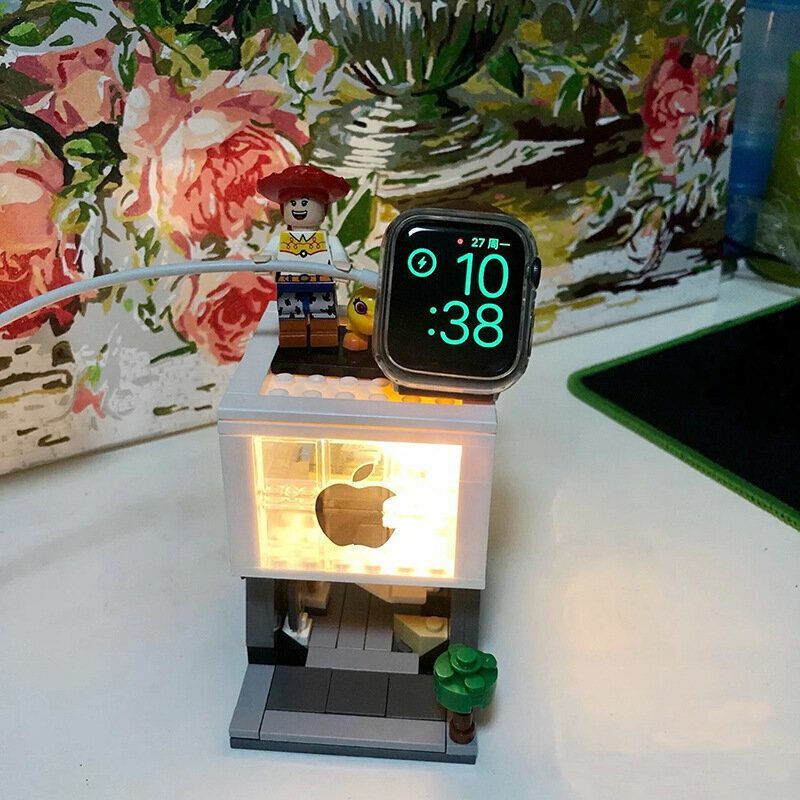 Popular building block Apple Watch stand Apple watch stand LED light