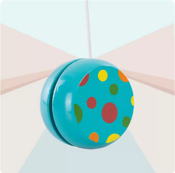 Popular children's toy (solid wood yo-yo [Lake Blue Dot])