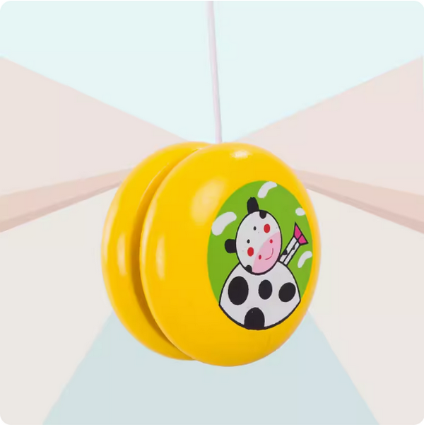 Popular children's toy (Solid Wood Yo-Yo [Yellow Cow])
