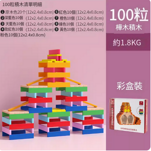 新款兒童益智玩具(100片長條阿基米德積木)