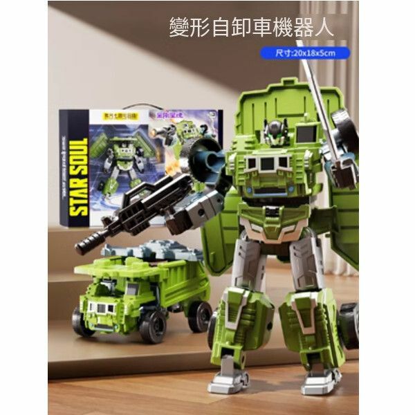 新款變形汽車機器人玩具【[變形自卸車]43CM精美禮盒】