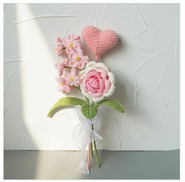 New wool hand-knitted crochet bouquet (BJ06-08)