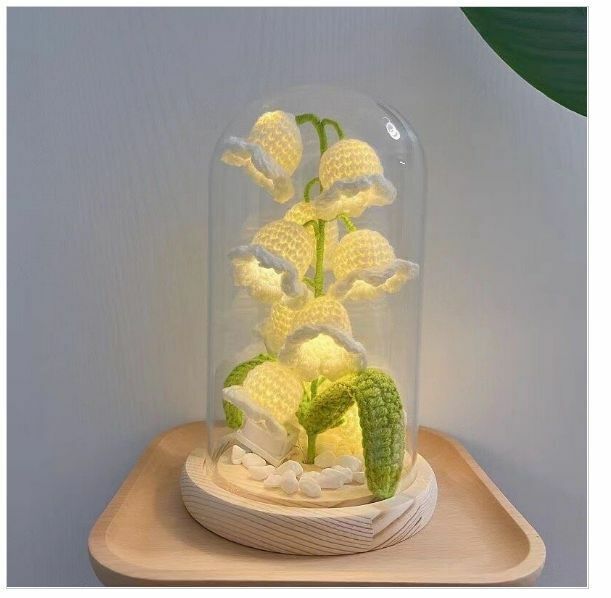 New wool hand-knitted crochet flower lily of the valley night lamp (lampshade style)