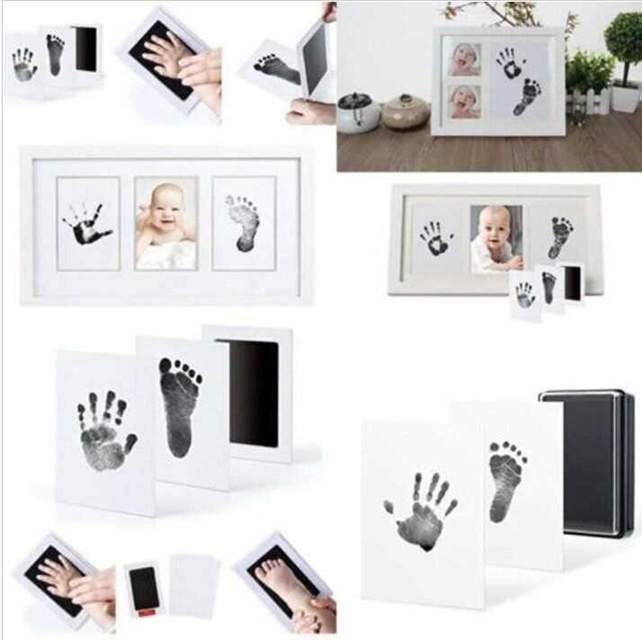 New black baby hand-free foot print pad, no need to rinse, hand and foot print pad, non-stick, newborn commemoration, growth record, no wash ink, footprint, handprint, footprint, ink, stamp pad, imprint