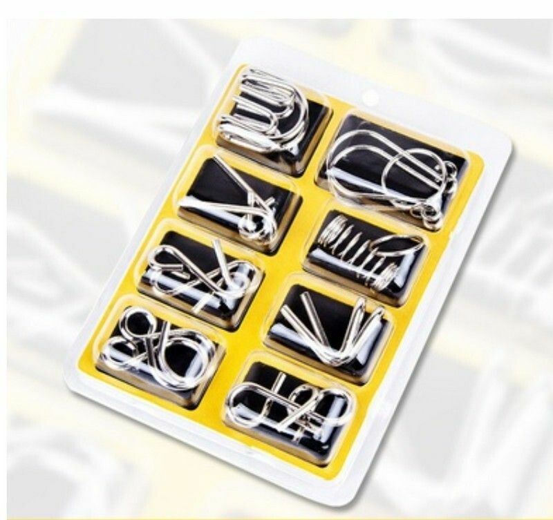 New educational toys/nine-chain-intellectual buckle eight-piece set [yellow box]