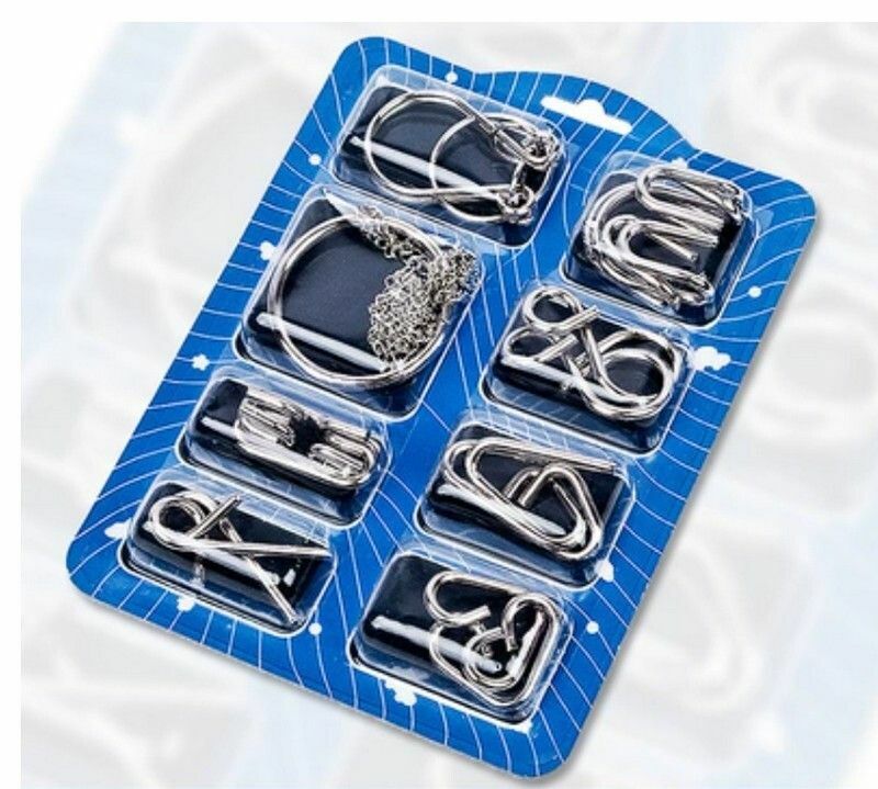 New educational toys/nine-chain-intellectual buckle eight-piece set [blue box]