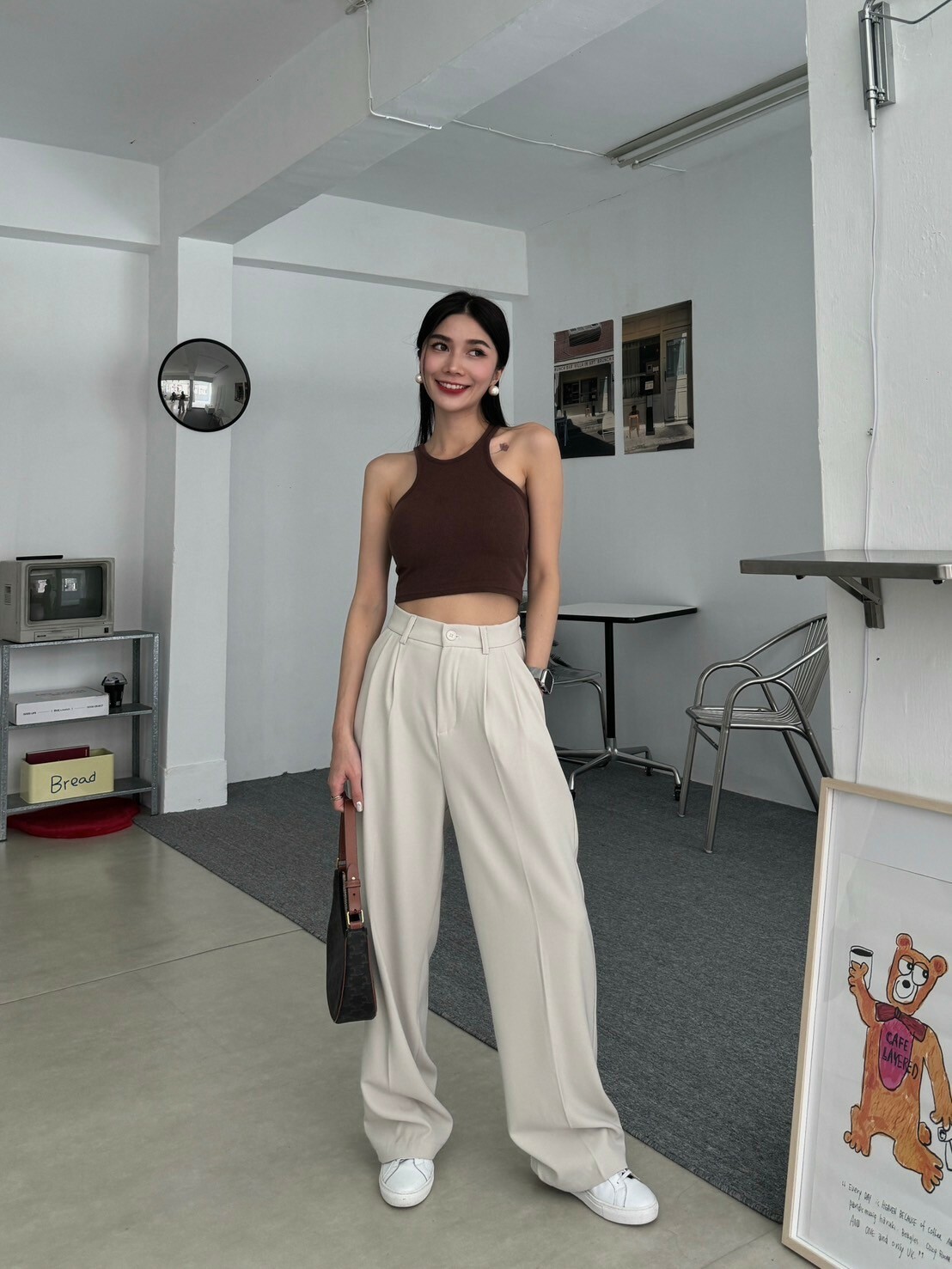 後鬆緊長腿西裝褲