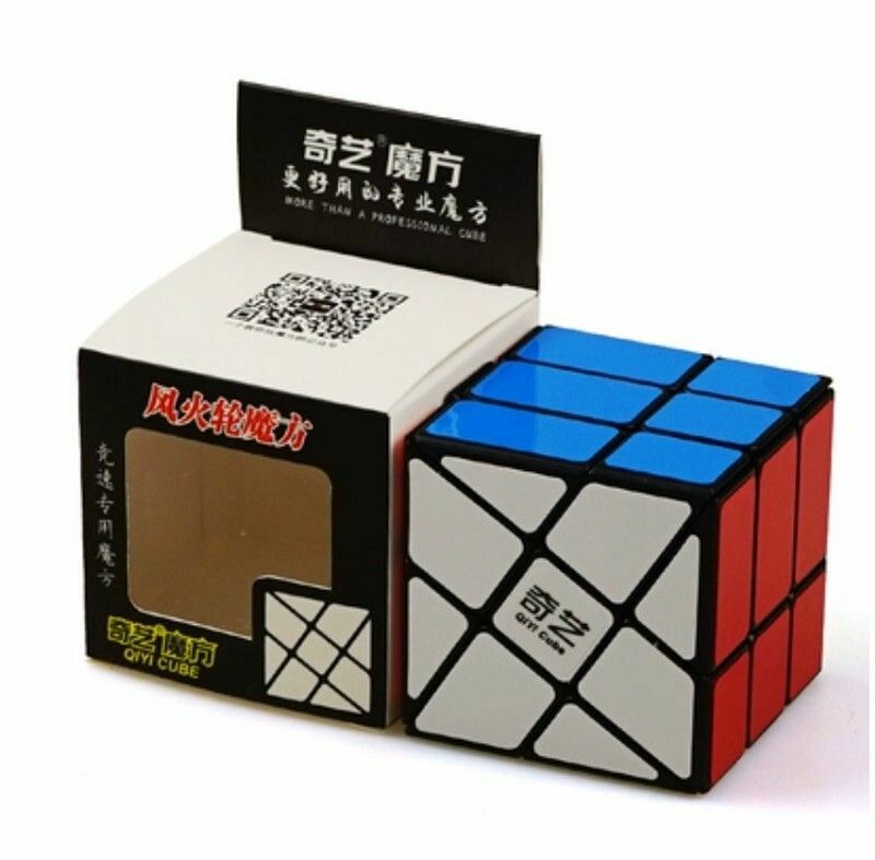 熱賣順滑異型益智玩具/扭計骰/三階魔方-QY風火輪黑色+底座