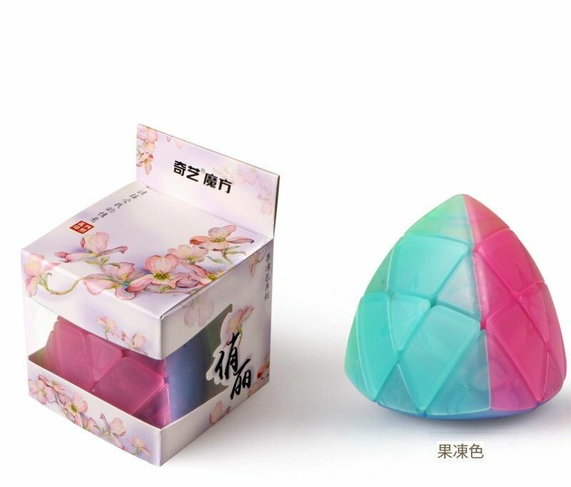 熱賣魔方格粽子扭計骰/異形益智玩具-奇藝粽子魔方-果凍色+底座