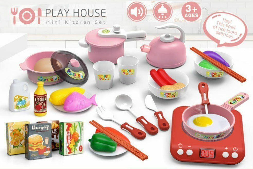 爆款益智仿真電磁爐煮飯仔玩具套裝 36件 廚房玩具