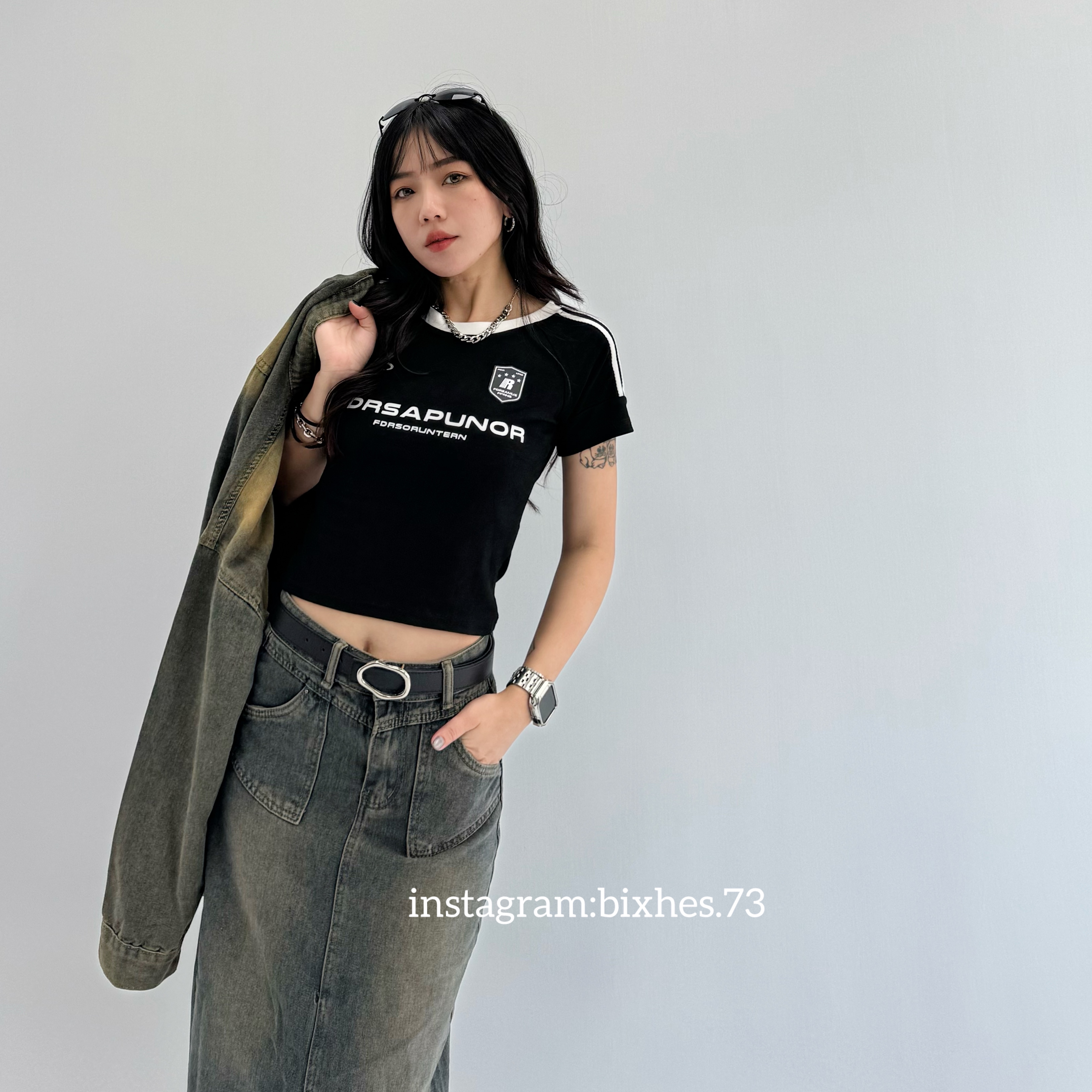 賽車彈力貼身短T(A00089)