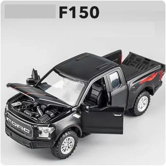爆款兒童仿真汽車玩具車模【猛禽F150常規版 黑色//17.3*8*6.1cm】