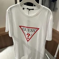 [S] GUESS COMMON ORIGINAL TRIANGLE LOGO SHORT SLEEVE T-SHIRT,WHITE, MO2K9405-WHT (SGU587)