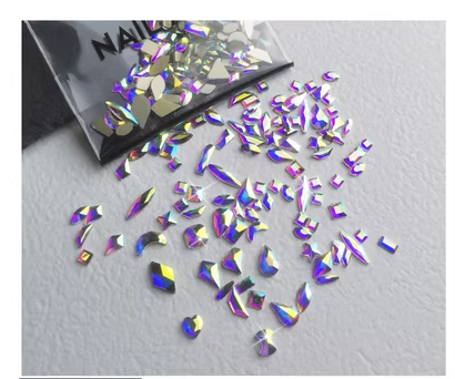 Popular manicure super shiny flat-bottom special-shaped diamonds (about 100 AB color special-shaped diamonds)