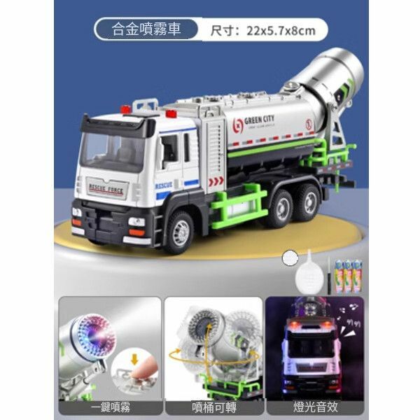 熱推可噴水灑水車玩具【合金[防疫]噴霧車（一鍵噴霧】