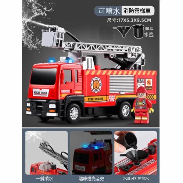 熱推120兒童救護車玩具【中號 噴水消防車】