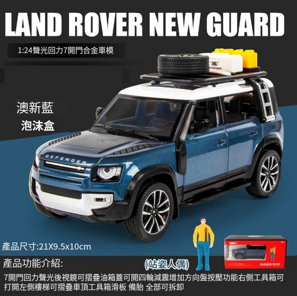 熱推合金仿真模型玩具車(H2073-1:24虎士-盒-藍)