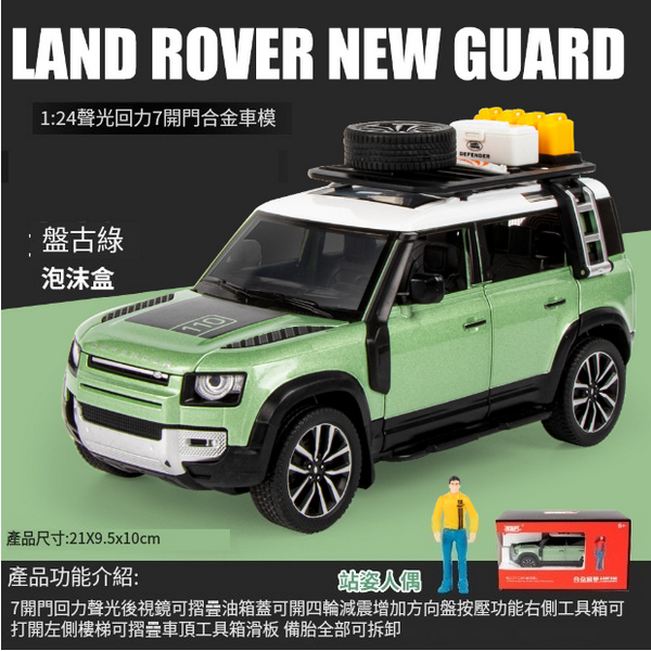 熱推合金仿真模型玩具車(H2073-1:24虎士-盒-綠)